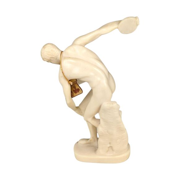 Vintage Discobolus Statue: Classical Greek Discus Thrower Sculpture - Picture 3 of 8